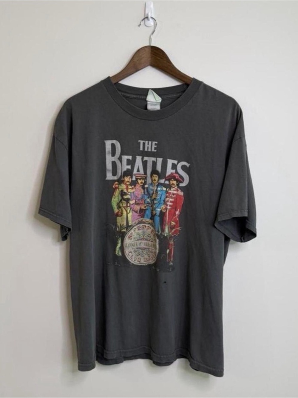 00’s The Beatles Sgt. Pepper Graphic Band T-Shirt Charcoal Fade XL